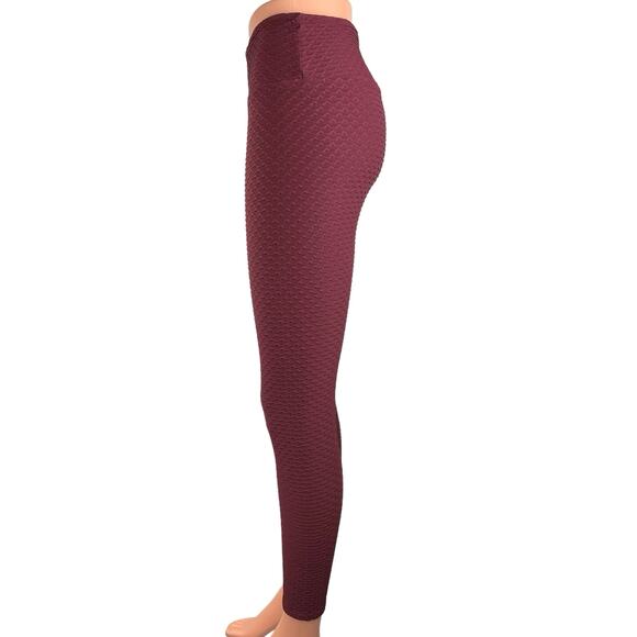 Booty by Brabants Women's Red Mid Rise Stretch Athletic Fitness Leggings Size S - Picture 2 of 5